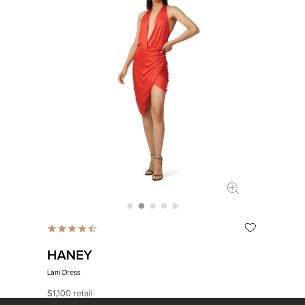 Haney Sexy red deep plunge Red cocktail Dress - Picture 8 of 9